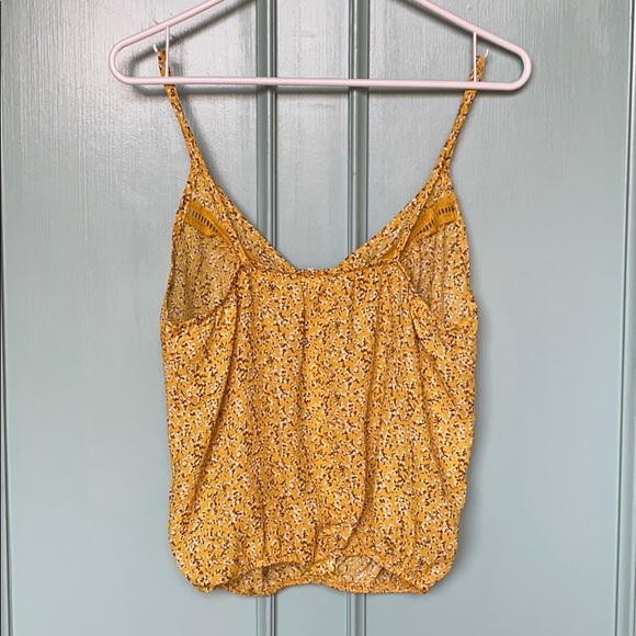 Yellow button up tank blouse - Picture 3 of 3